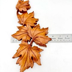 Syroco Faux Wood Maple Leaf Wall Decor Plaque Set 2 Resin Brown Autumn 7686 7687