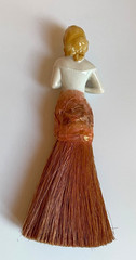 Vintage 1920s Porcelain Half Doll Brush/Whisk, 8.25″ Tall, Maker Unknown