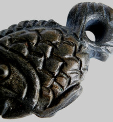 300 BC Ancient Carved Engraved Gemstone Pendant Medallion Amulet Fish
