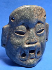 PRE-COLUMBIAN OLMEC JADE JAGUAR TRANSFORMATION FACE PENDANT