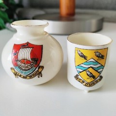 Set of 2 Antique WH Goss Mini Vases – Isle of Wight & Cromer United Kingdom