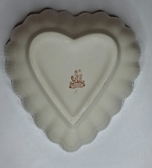 Belleek Heart Dish with Claddagh Image in Center 1980-1993