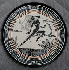 Goddess APHRODITE SNAKE Panellinios PA AGORA Wall Hanging Plate Made Greece 8″