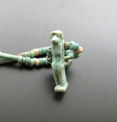 NILE Ancient Egyptian Thoth Amulet Mummy Bead Necklace ca 600 BC