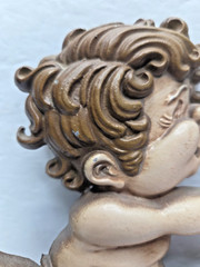 Vtg Sexton Cast Metal Bathroom Wall Plaque Boy Dog Spot 1976 USA Wall Hanger