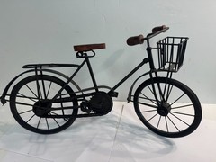 Large 19.5″ L Collectible Wooden & Wrought Iron Bicycle Model Black Vintage