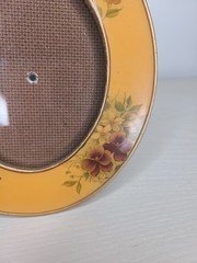 Vintage Bucklers Fifth Ave NY Oval Enamel Floral Frame Gold Tone