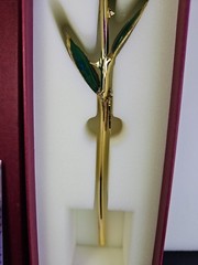 Beautiful Gold Dipped Rose 24K Plated Forever Preserved Roses Flower Blue 11″~~