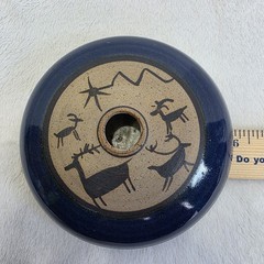 Vintage Studio Art Pottery Seed Jar Early Native Aboriginal Designs Signed TTF