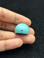 Ancient Near Eastern Sassanid Sasanian Turquoise Intaglio Seal Stamp Dome Bead