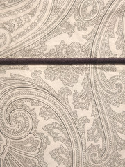Vintage Ralph Lauren WHITE LABEL Italy King Sheet Gray Paisley Black Welt RARE