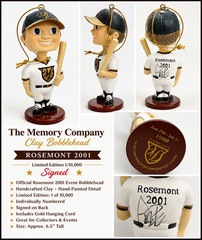 Signed Rosemont 2001 Baseball Bobblehead Ornament~The Memory Co. ~ LE ~ Signed