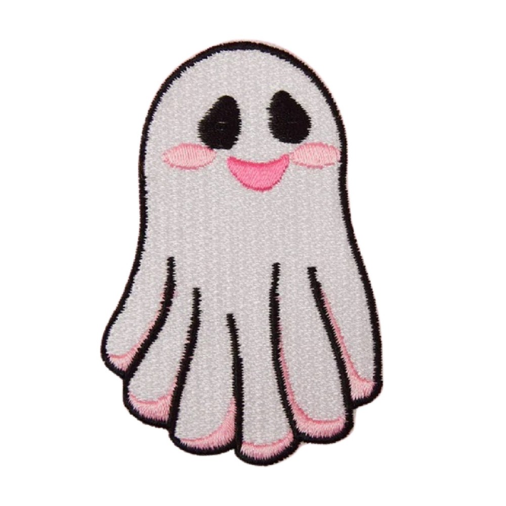 Cute Ghost Iron On Patch Goth Halloween Kawaii Transfer Applique Badge