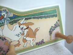 Mary Engelbreit Nursery Rhyme Peg Wall Rack 1990’s Repairs Ceramic and Wood