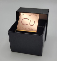 Copper (Cu) Element Cube 99.99% Pure 1″x1″x1″ Polished Free Shipping-MADE IN USA
