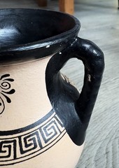 Hand Crafted in Greece by Adis DECORATIVE GREEK Print TWIN HANDLED 14cm URN Vase