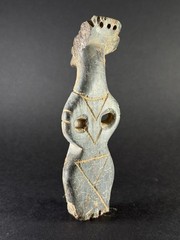 RARE ANCIENT VINCA NEOLITHIC STONE CARVED STATUETTE OF ALIEN LIKE FIGURINE
