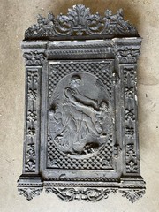 Antique Cast Aluminum Key, Mail or Vanity Wall Box with Hinged Door +