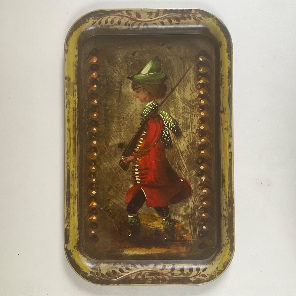 ANTIQUE ORIGINAL FOLK ARTIST PETER OMPIR TOLE TRAY