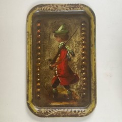 ANTIQUE ORIGINAL FOLK ARTIST PETER OMPIR TOLE TRAY