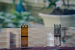 Minimalistic Brown & Black Crystal Chess Set | Architectural Design Chess Set