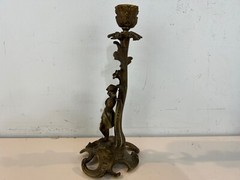 Antique Gilt Metal Figural Candlestick Cavalier Man Decorations