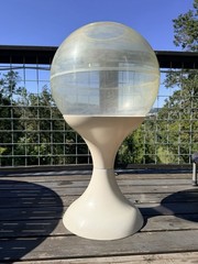 Vintage MCM Dome Terrarium Planter with Retro hour glass Base Atomic Era No Lid