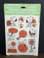 Snoopy Pizza Rare Vintage Hallmark Scratch’n Sniff Sticker Sheet 1980’s Peanuts