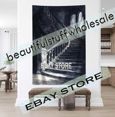 Gothic Interior Stairs Wall Hanging Tapestry Dark Aesthetic 39X59 in