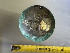 RARE AUTHENTIC PRE-COLUMBIAN SILVER & GOLD BIRD EFFIGY PECTORAL GORGET W/ COA