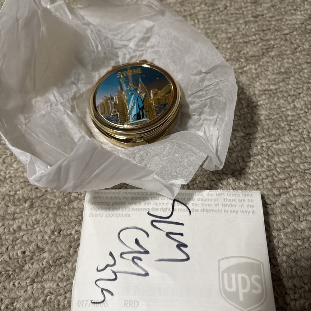 FW18 SUPREME GOLD TONE NEW YORK CITY LADY LIBERTY PILL BOX