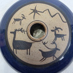 Vintage Studio Art Pottery Seed Jar Early Native Aboriginal Designs Signed TTF