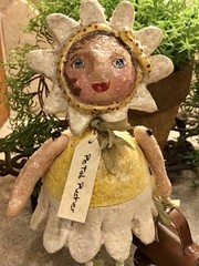 Penny McAllister 2007 Folk Art “Petal Pusher” Paper-Mache Bobblehead Figure