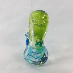 Vintage Hand Blown Art Glass Squirrel Figurine Blue Clear Green 3 1/2″ Tall