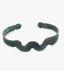 Ancient Celtic Bracelet Copper Open Cuff Torque Patina Circa 100-300 AD