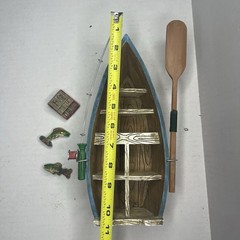 Fisherman Bobblehead with Boat Shelf Decor Nautical