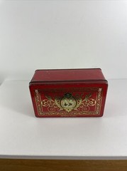 Rare Vintage Tindeco DeMets English Toffee, Bright Red Art Deco Butterfly Tin