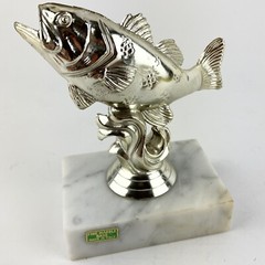 1978 Large Mouth Bass Fishing Trophy 1st Place topper figurine Plastic 4th July