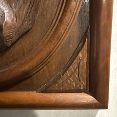 Antique French Hand Carved Oak Bird Relief Wall Panel Plaque Game Bird 21″