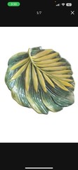 Vintage Handcrafted Hand painted Fitz And Floyd “Cape Town” Tray Green Leaf