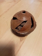 Unusual Hand Carved Brazil Nut Seeds Inside
