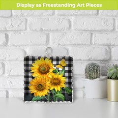 Briarwood Lane Summer Checkered Sunflowers Metal Mini Moment 6×6