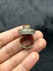 Beautiful Silver Old Afghanistan Unique Ring With Natural Carnelian Stone