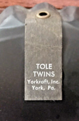 Set of 6 Tole Ware Metal Crimped Plates PA Dutch Tole Twins Yorkcraft, Inc. 8″