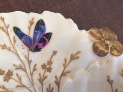 Antique Theodore Haviland HANDPAINTED Sculptural Leaf Plate