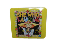 Mary Engelbreit Tin Collectible SHE WHO LAUGHS LAST JCPenney Exclusive