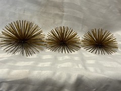 Vintage Starburst Metal Wall Hangings Gold Tone Metal