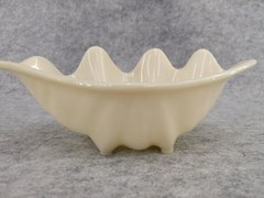 Vintage Shell White Plastic Clam Dish Tray Display Soap Candy MCM Coastal