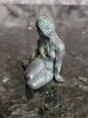 Vintage Cast Metal La Petite Sirene of Denmark Little Mermaid Figurine 2″ Patina