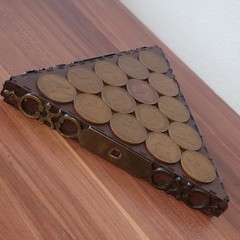 Vintage British Penny Coin Coaster Tray – Pre-Decimal 1930s 1940s Treen